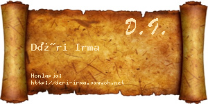 Déri Irma névjegykártya